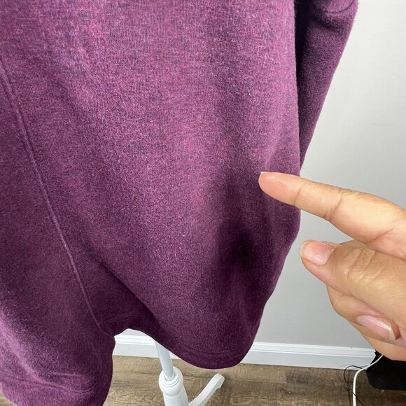 Athleta Plum Purple Cozy Karma Funnel Neck Sweatshirt Small Fleece Lined - Picture 16 of 16